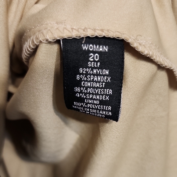 Dressbarn Black and Tan Sheath Midi Dress Cap Sleeve - Picture 3 of 5